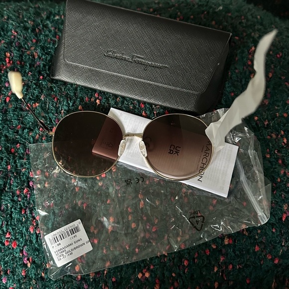 Ferragamo SF299S 60mm Round Sunglasses NWT Full Set Gold/Brown Rare main image 10